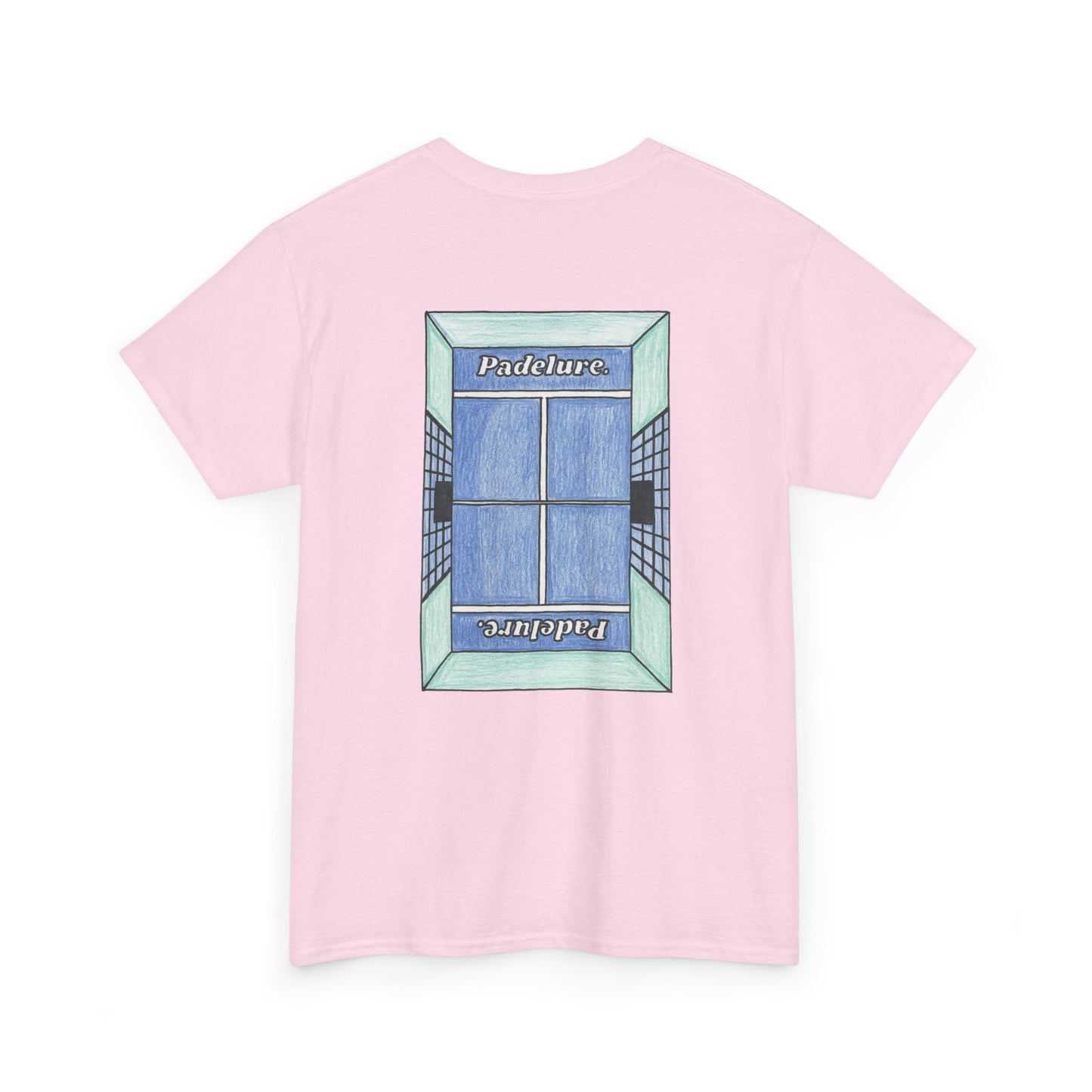 Casual Padelure. Tee - drawed outlined court