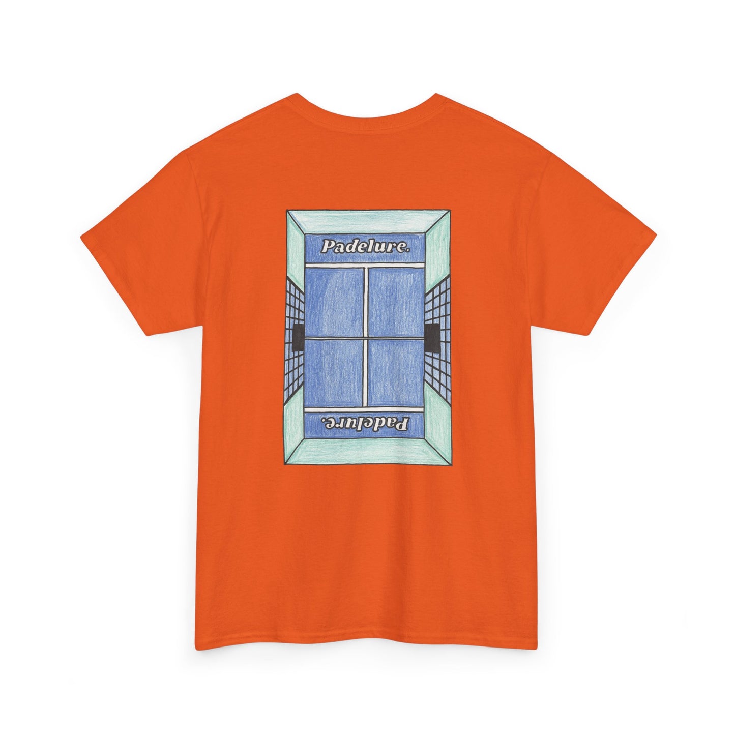 Casual Padelure. Tee - drawed outlined court