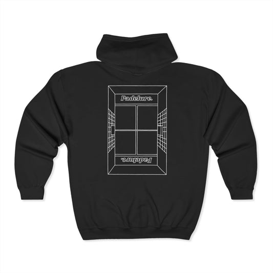 Full Zip Hooded Sweatshirt Outlined Court Black