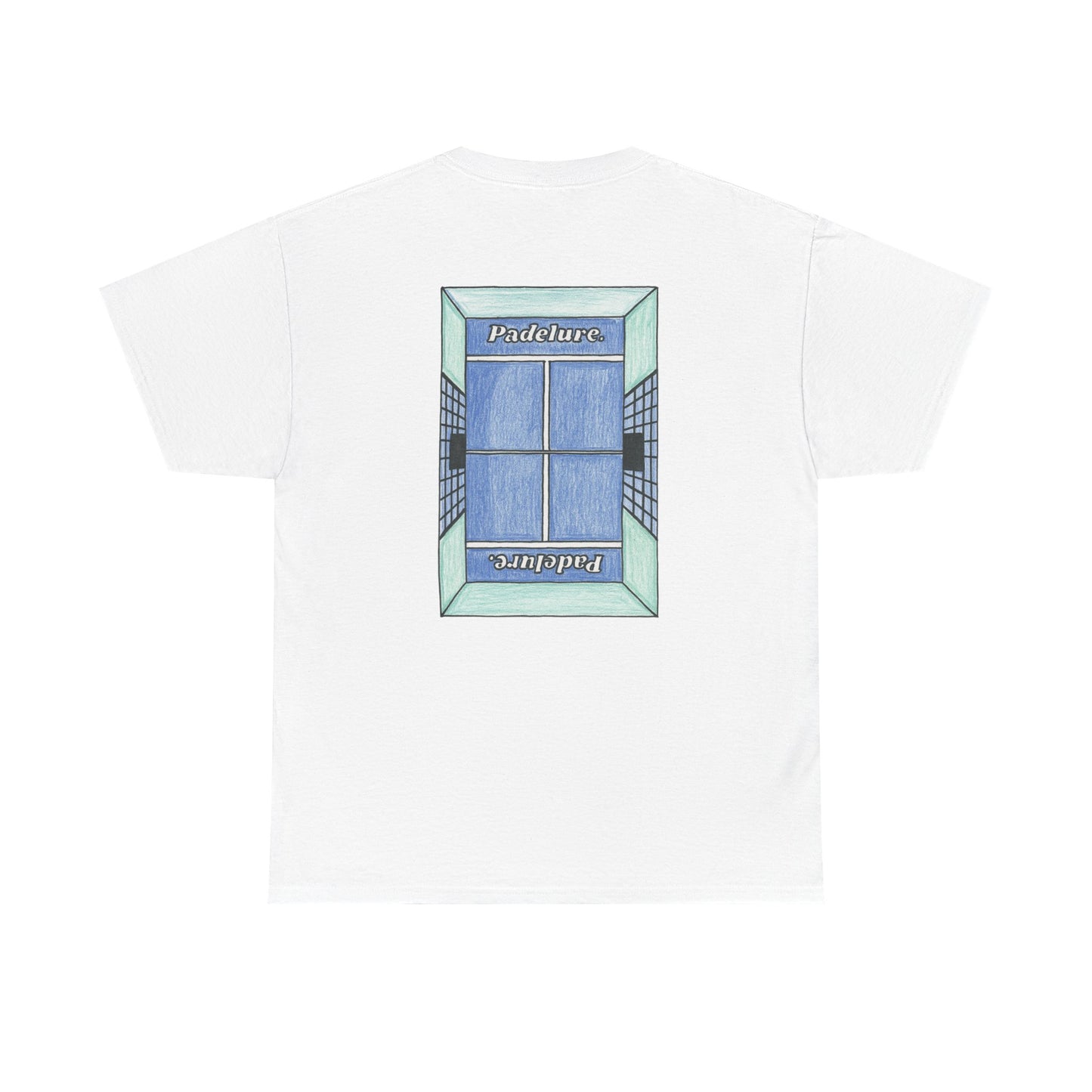 Casual Padelure. Tee - drawed outlined court