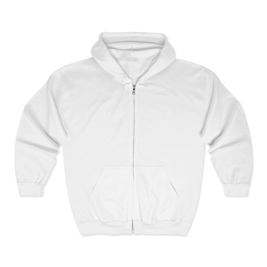 Full Zip Hooded Sweatshirt Outlined Court White