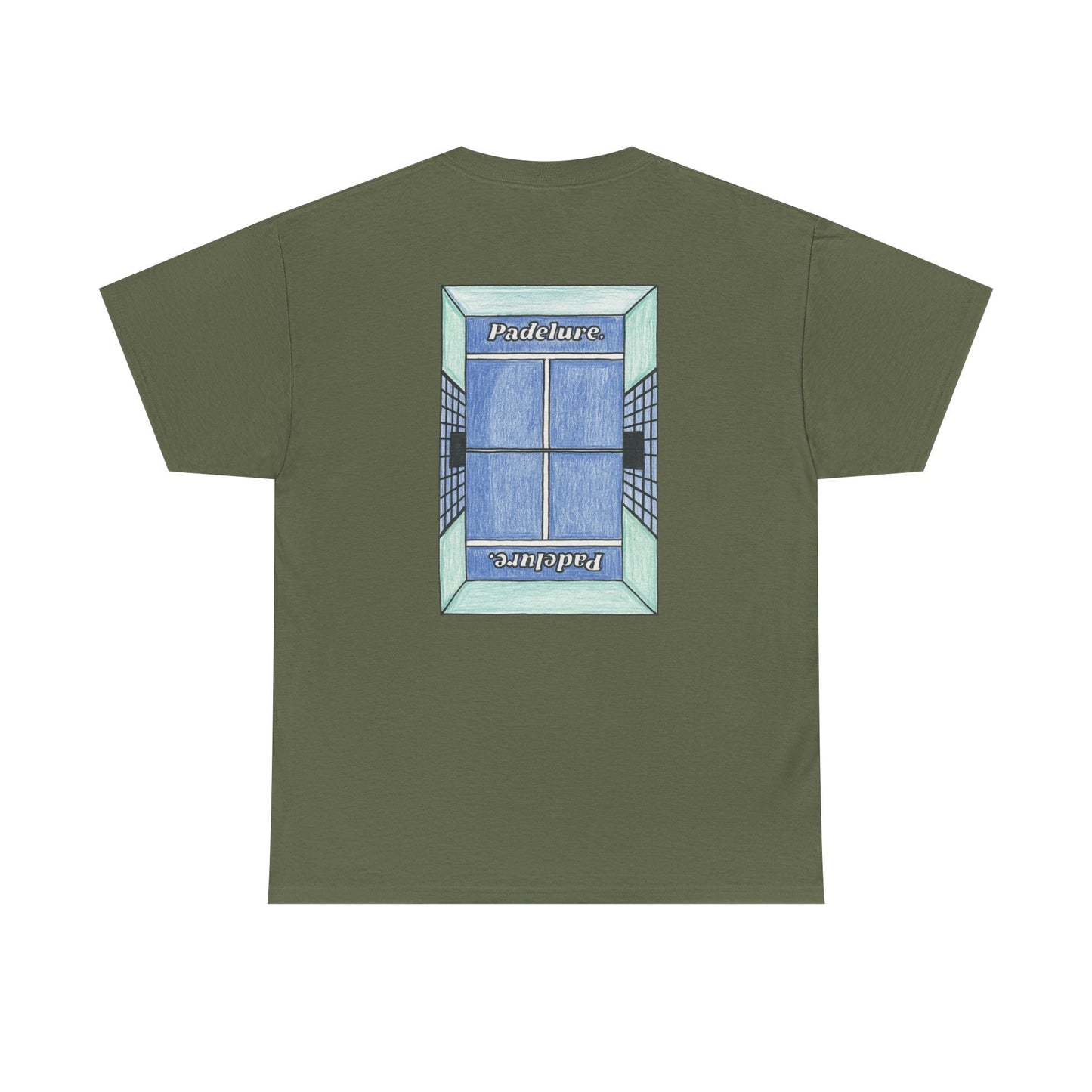 Casual Padelure. Tee - drawed outlined court