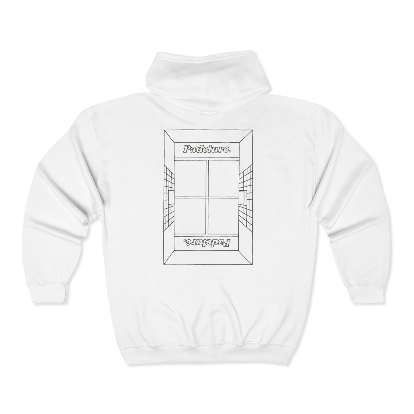 Full Zip Hooded Sweatshirt Outlined Court White