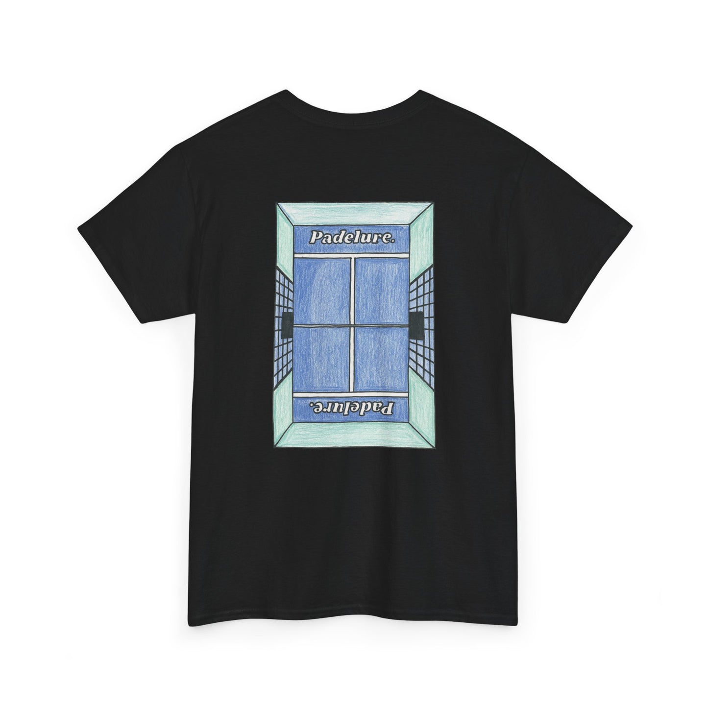 Casual Padelure. Tee - drawed outlined court