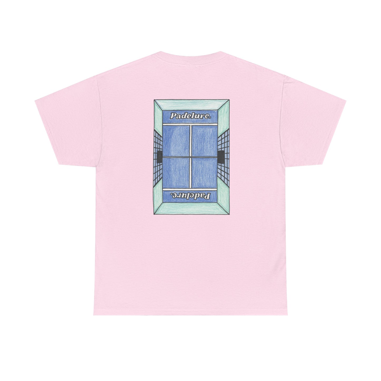Casual Padelure. Tee - drawed outlined court