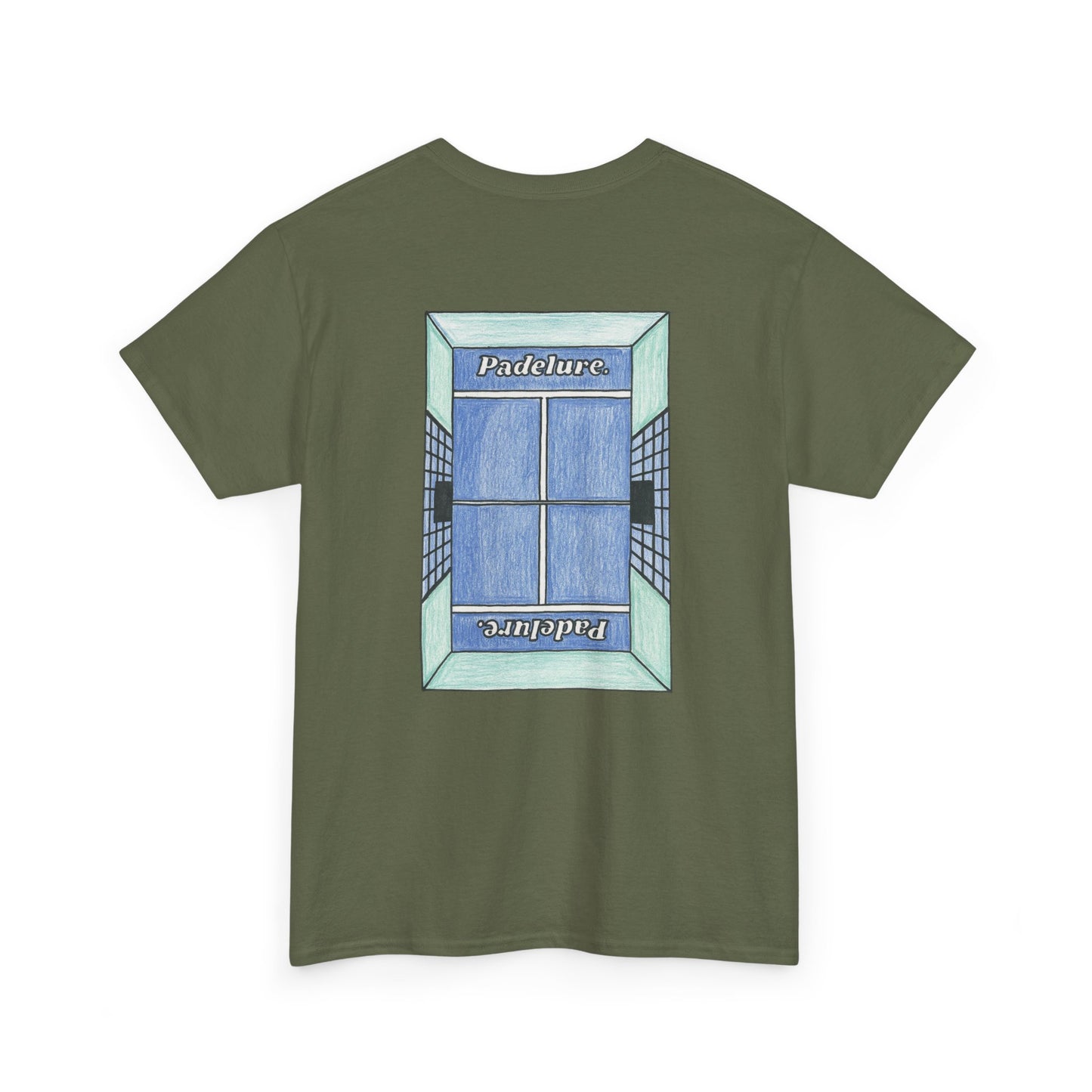 Casual Padelure. Tee - drawed outlined court