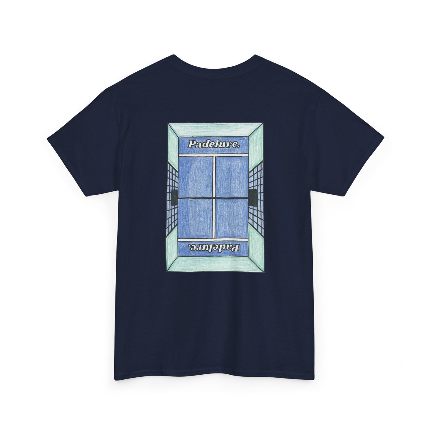 Casual Padelure. Tee - drawed outlined court