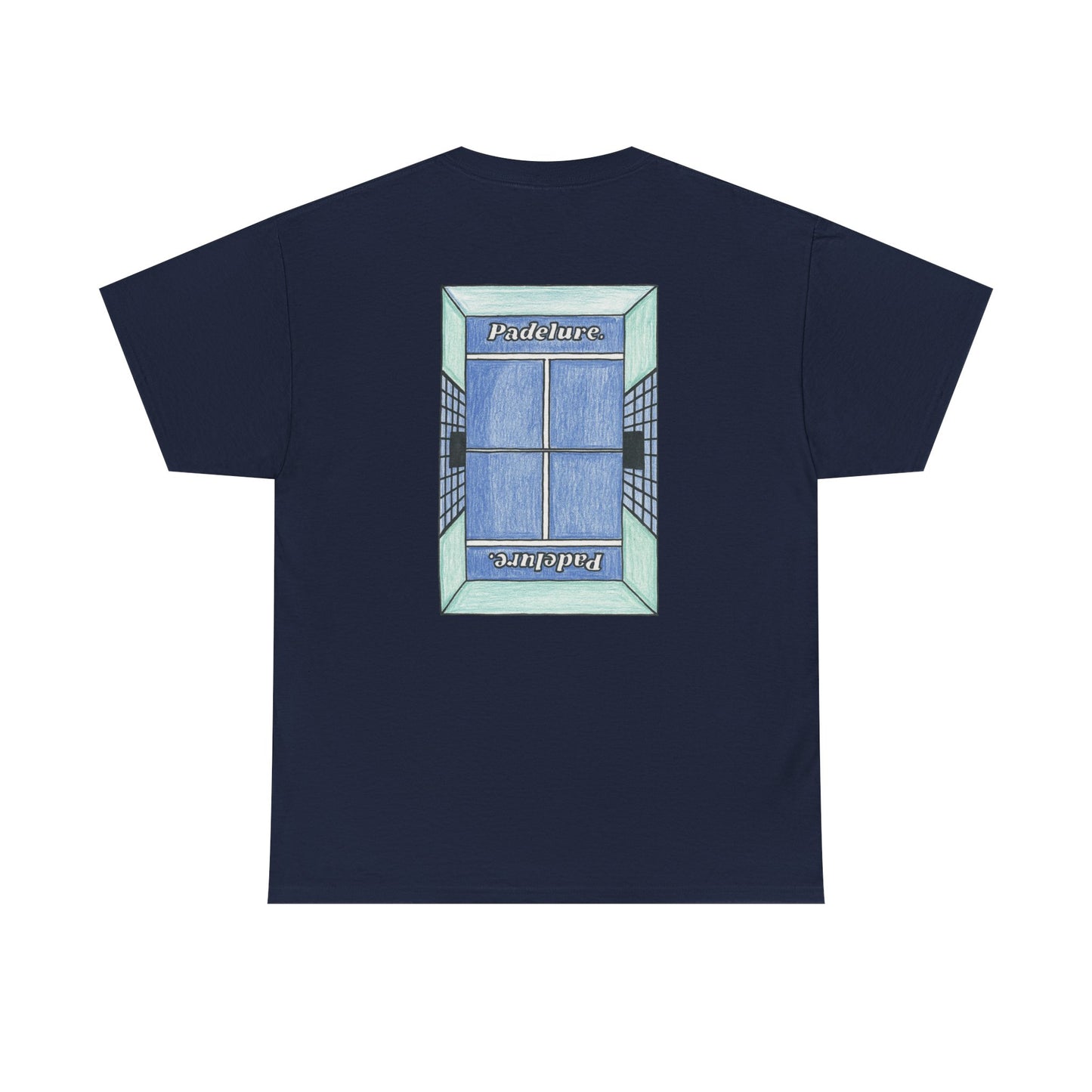 Casual Padelure. Tee - drawed outlined court