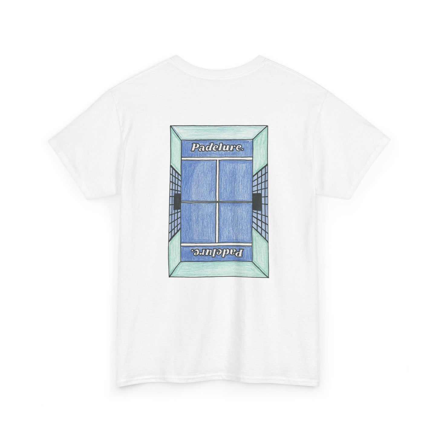 Casual Padelure. Tee - drawed outlined court