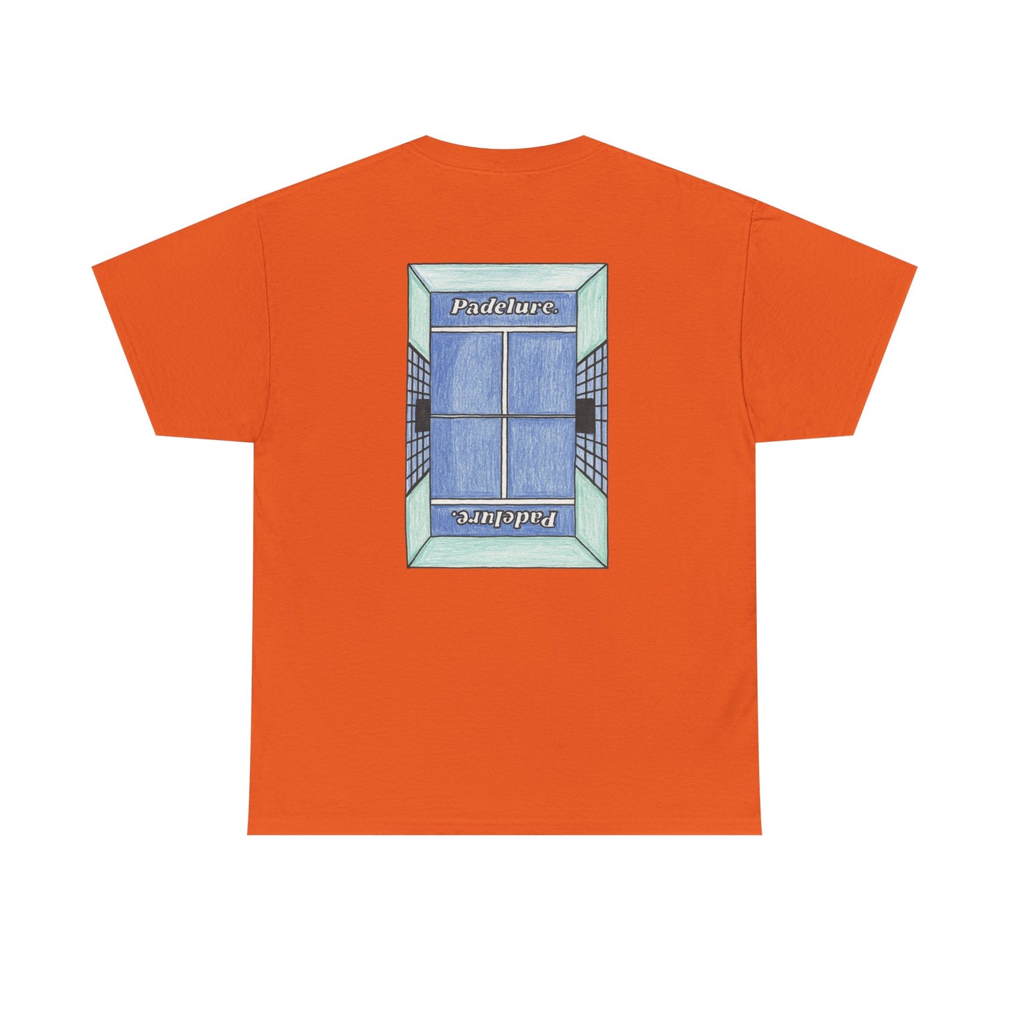 Casual Padelure. Tee - drawed outlined court