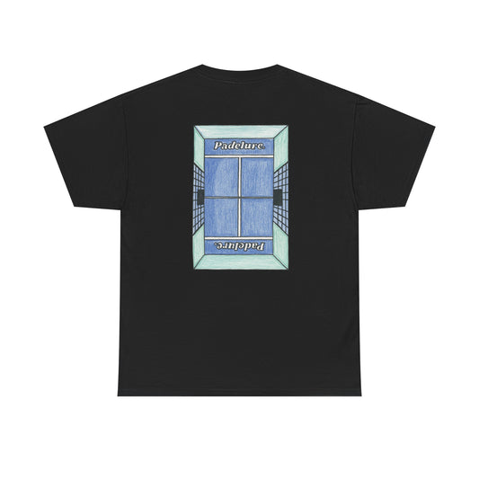 Casual Padelure. Tee - drawed outlined court